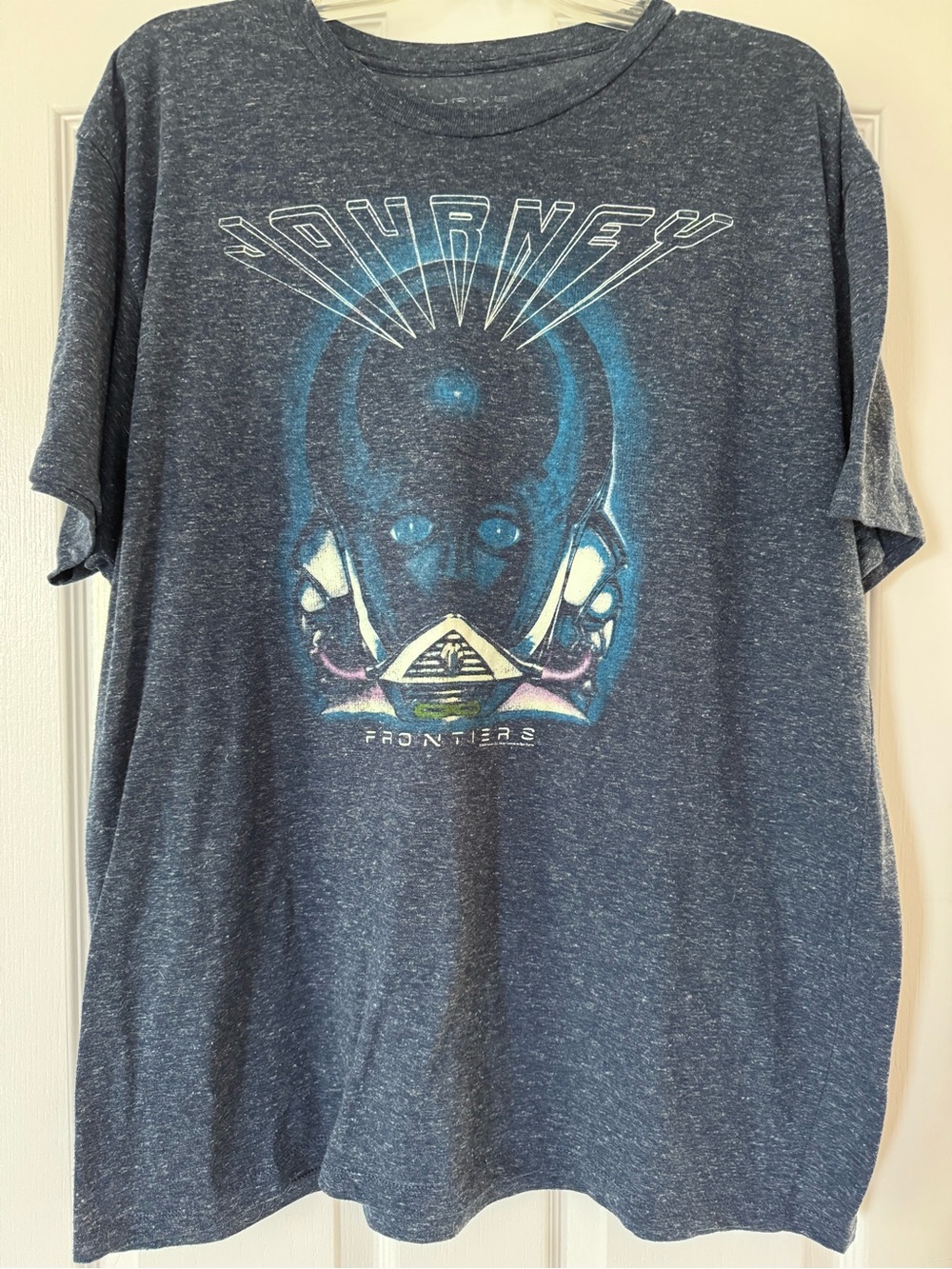 Journey Band Frontiers T Shirt 2XL Blue Heather SuperSoft Vintage Style Rock Tee